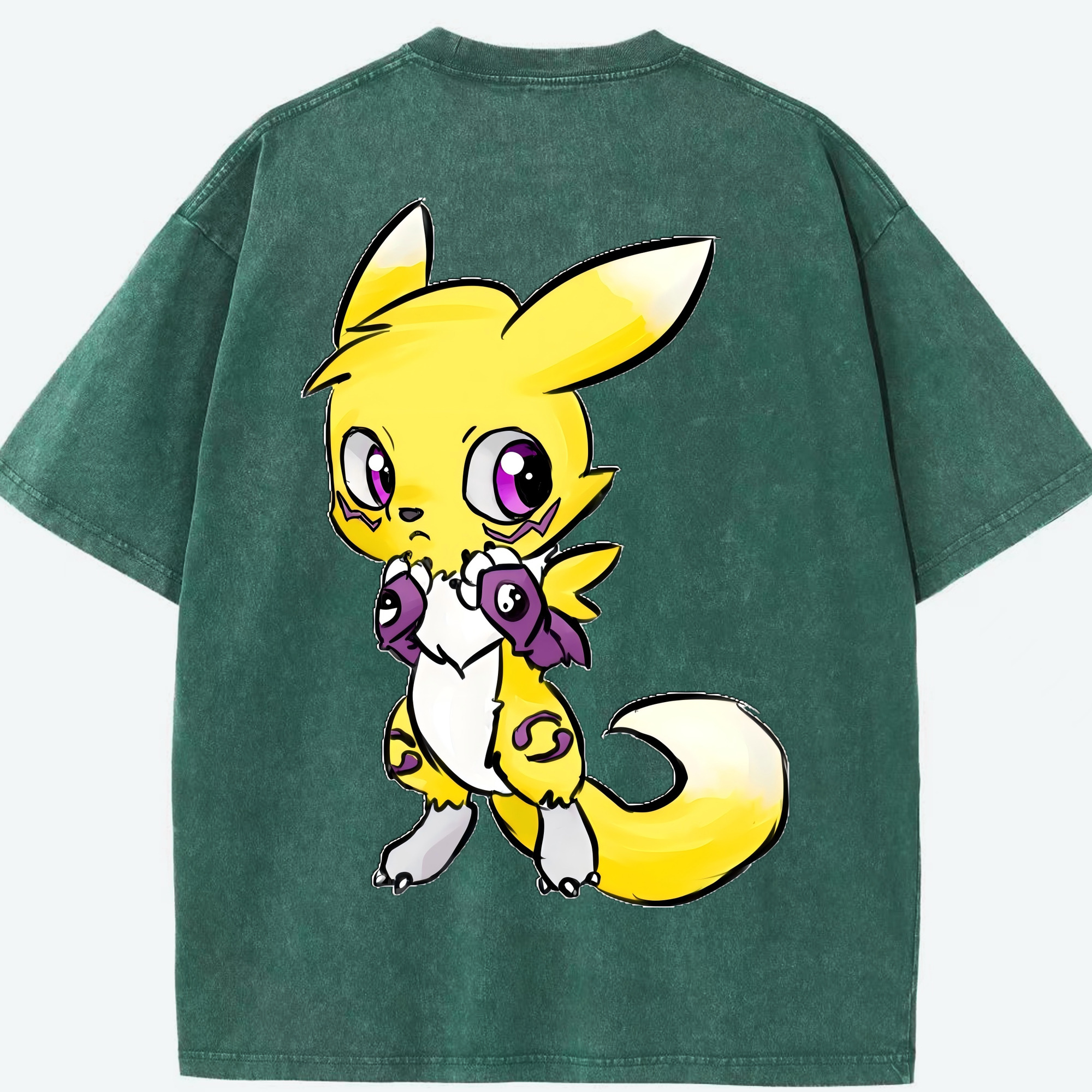 （画像用） Digimon デジタルモンスター/デジモン 綿100% ヴィンテージ風 半袖Tシャツ（背面プリント）